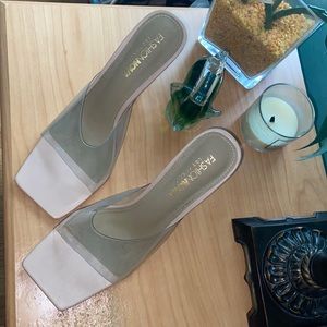 Bedazzled clear mules